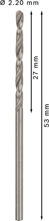 Immagine prodotto Bosch Professional Zubehör Punta PRO Metal HSS-G, 2,2 x 27 x 53 mm (2,2 mm)