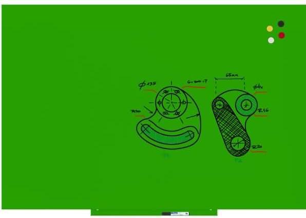 Produktbild Rocada Skinwhiteboard-Modul lackiert 100x150cm RAL 6018 gelbgrün (100 x 150 cm)
