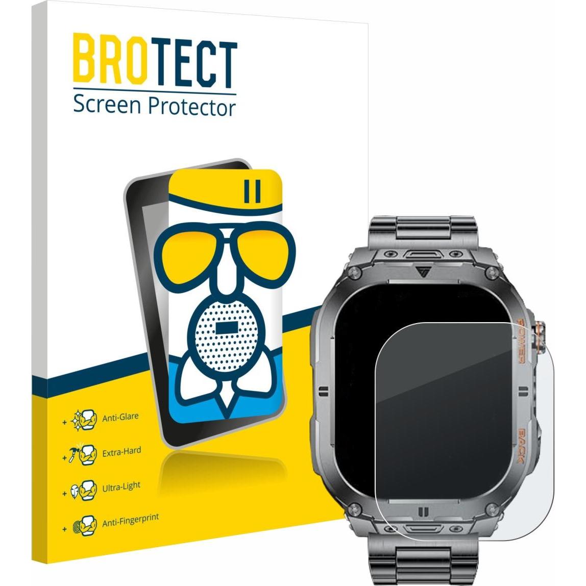 BROTECT Schutzglas Schutzfolie Displayschutz Display Schutz Glas Folie matt, Smartwatch Schutzfolie, Grau
