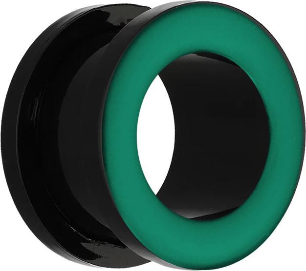 Produktbild Star Piercing Flesh Tunnel mit grünem Rand (Kunststoff, ohne Messing)