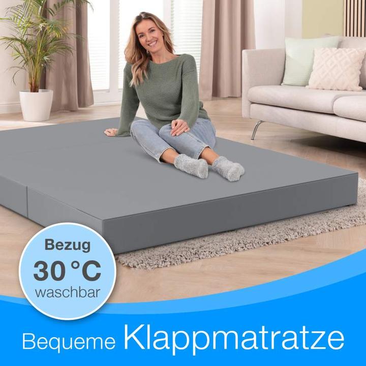 Produktbild Bestschlaf Klappmatratze, 3-teilige Faltmatratze, Reisebett, Gästematratze (Schaumstoffkern, 140 x 195 cm)