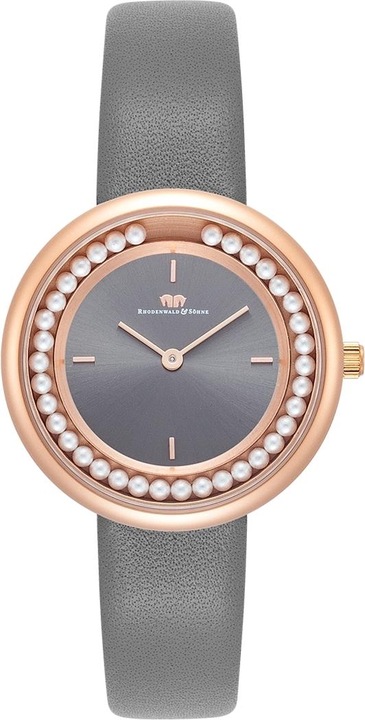 Immagine prodotto Orologio da donna al quarzo con perle in vera pelle grigio - 32216 (Orologio da polso analogico, 32 mm)