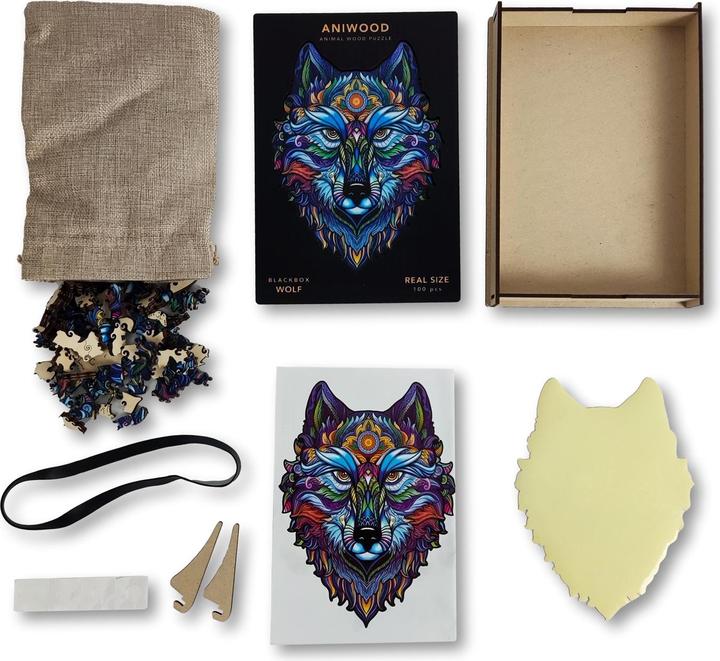 Actual product image Aniwood Puzzle Motif Wolf (S) (100 pieces)