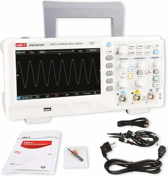 Image du produit Uni-T Oscilloscope UTD2102CEX+, 100MHz, 2 canaux