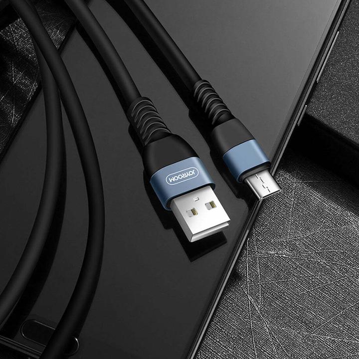 Image du produit Joyroom Cordon de charge Micro-USB, 3m, rond, couleur noir (45 W, 2 ports)