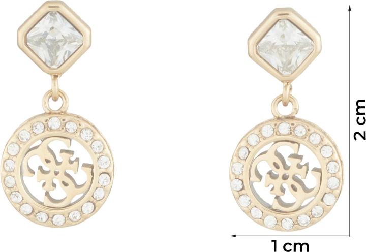 Actual product image Guess 4G Crush Gold Plated Drop Earrings JUBE04154JWYGT/U (10, 925)