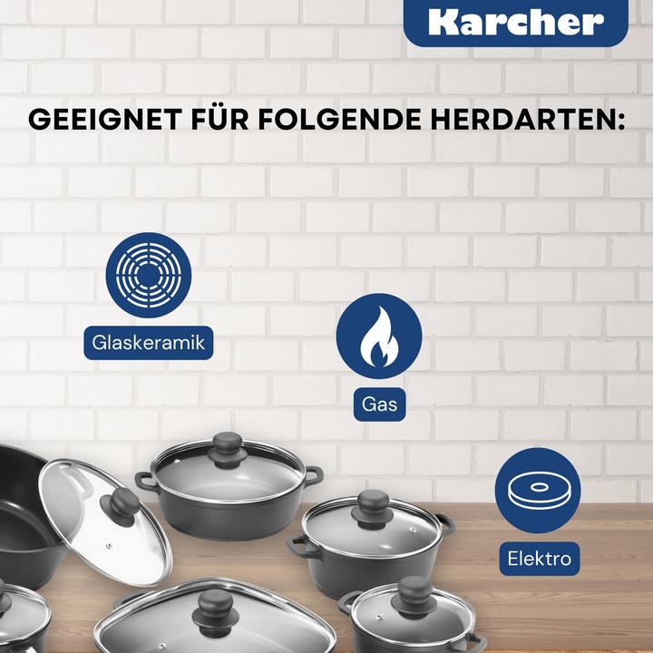 Image du produit Karcher Set de casseroles, 12 pièces (Ensemble de casseroles et de poêles de cuisson, Fonte d'aluminium)