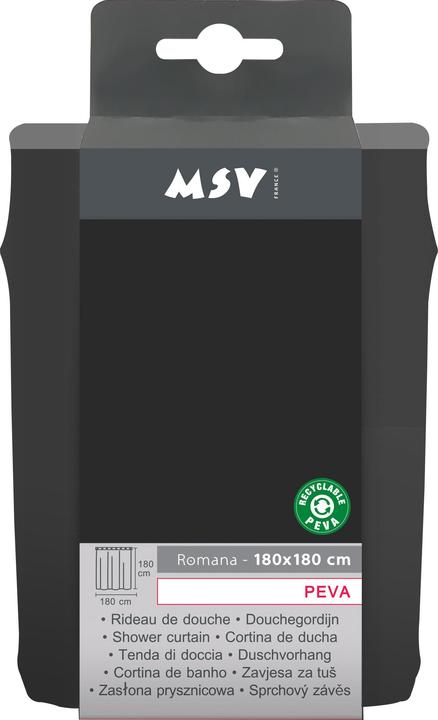 Image du produit Steinbach Rideau de douche Peva Romana noir (180 x 180 cm)