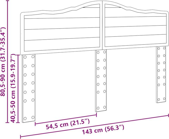 Actual product image vidaXL Modernes Kopfteil (143 x 3 x 90 cm)