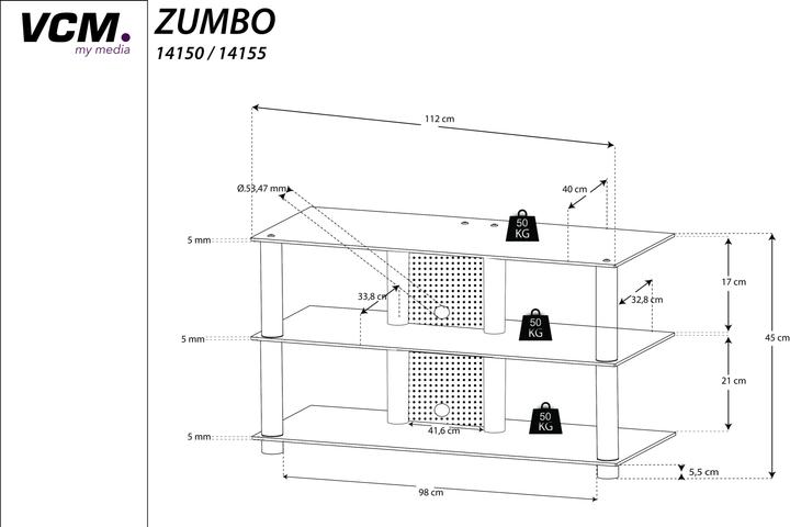 Actual product image VCM Multimediawagen (112 x 40 x 45 cm)