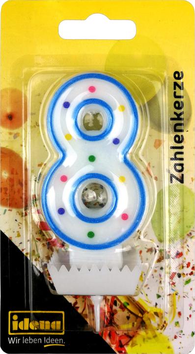Produktbild Idena Zahlenkerze "8" hellblau (1 x)
