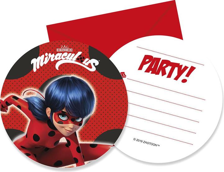 Actual product image Procos Invitation Miraculous Ladybug (6 pcs.)