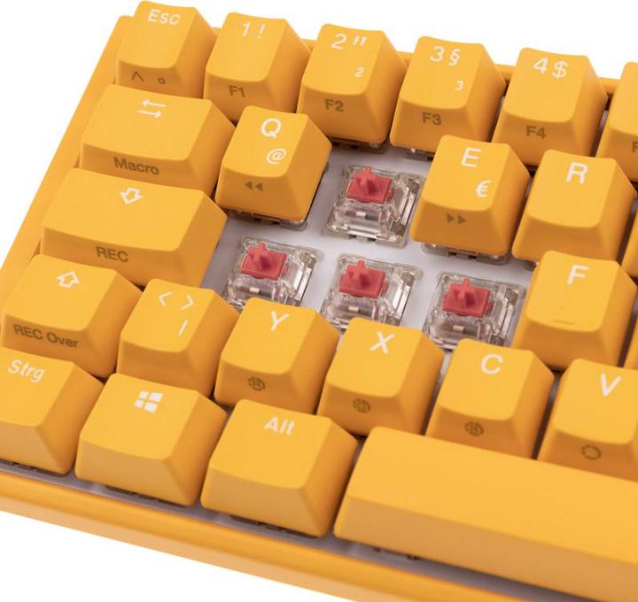 Produktbild Ducky One 3 yellow mini gaming keyboard, RGB LED - MX-Silent-Red (Deutschland, Kabelgebunden)