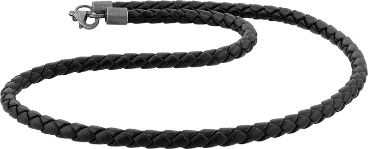 Produktbild Kuzzoi Halskette Herren Echtleder Kette Geflochten Basic 925 Silber (Leder, 925er Sterling Silber, Keine Schmuckstein, 50 - 55 cm)