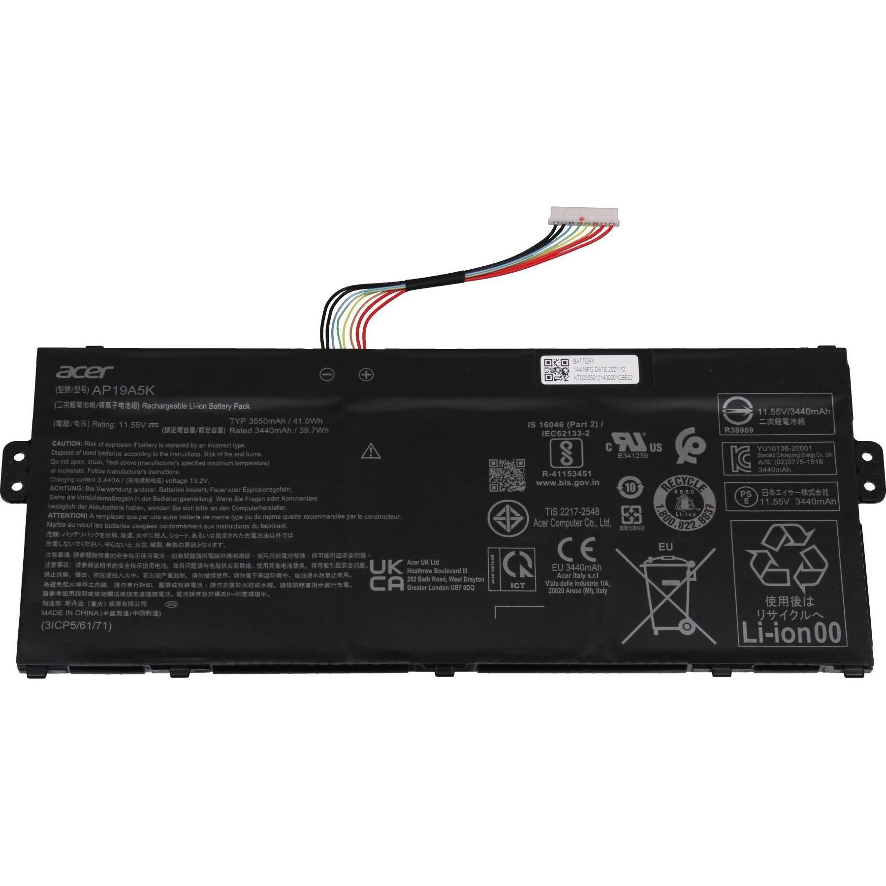 Thumbnail - Acer KT.0030G.023 (3 Zellen, 3550 mAh), Notebook Akku