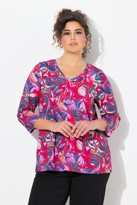 Immagine prodotto Ulla Popken Maglia dal taglio lungo e svasato con scollo a V e maniche a 3/4 (60)