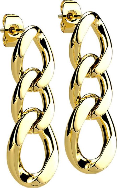 Image du produit Star Piercing Boucles d'oreilles plaquées or Pendentif maillons (sans laiton, Acier chirurgical 316L)