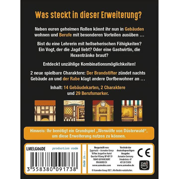 Produktbild Asmodée ZYGD0012 - Die Gemeinde: Werwölfe von Düsterwald - 8-18 Spieler, 10 Jahren (DE-Erweiterung) (Deutsch, 8 - 18 Spieler)