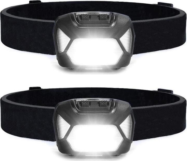 Produktbild Offgridtec 2 Stk. Stirnlampe schwarz LED 220lm 1300 Lux IPX4 (220 lm)