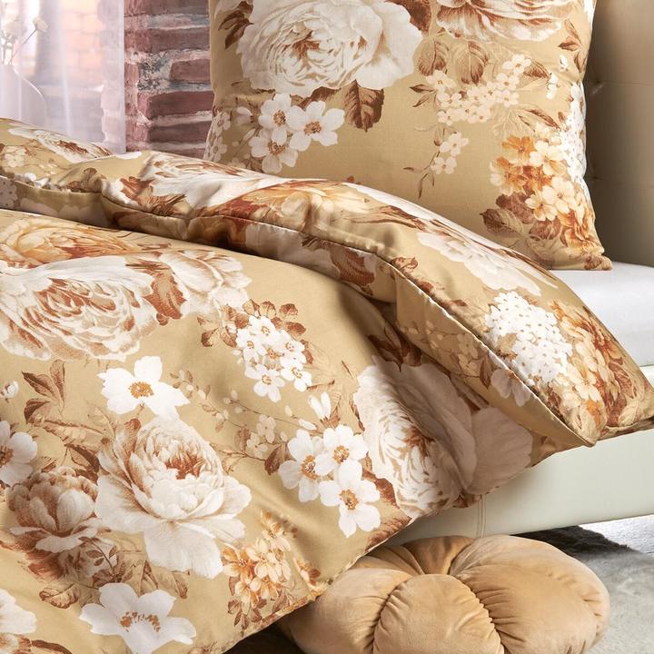 Produktbild Traumschlaf Mako-Satin Bettwäsche Rosi beige (Bettwäsche Set, 135x200 cm + 80x80 cm)