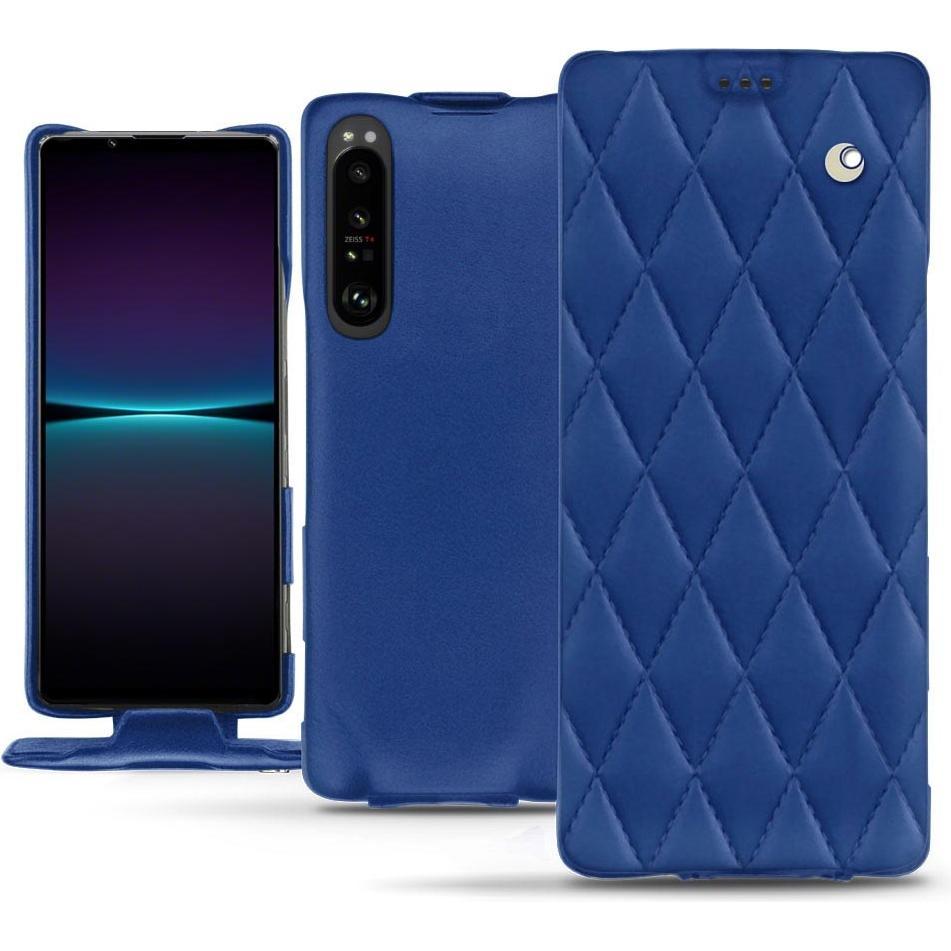 Noreve Lederschutzhülle vertikal (Sony Xperia 1 IV), Smartphone Hülle, Blau