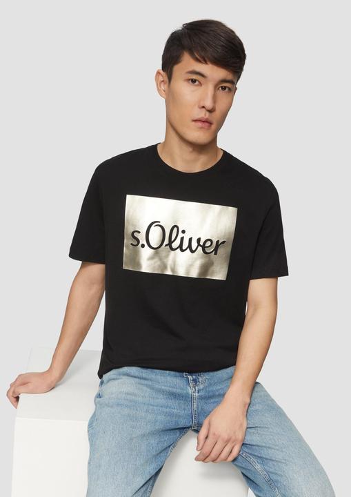 Produktbild s.Oliver T-Shirt T-Shirt mit Gold- oder Silber-Print (L)