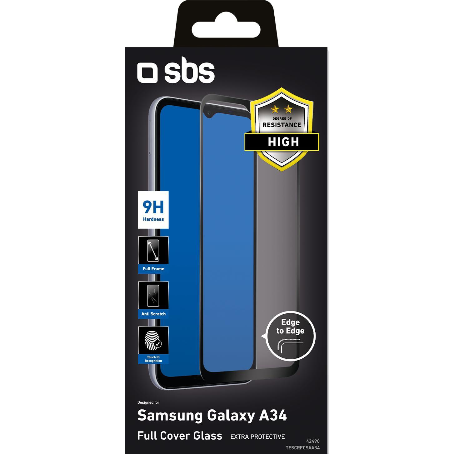 Thumbnail - SBS Glas Displayschutz Full für Samsung Galaxy A34 schwarz (1 Stück, Samsung Galaxy A34 5G), Smartphone Schutzfolie, Sch...