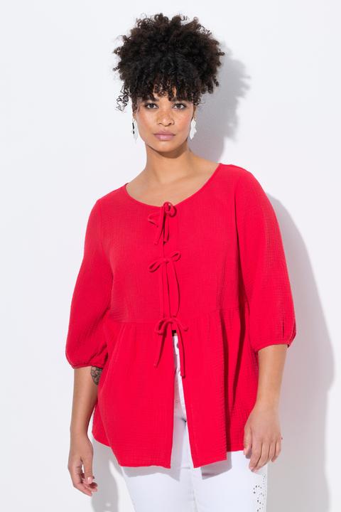 Produktbild Miamoda Bluse, A-Linie, Musselin, Bindebänder, Kräuselnaht (52)