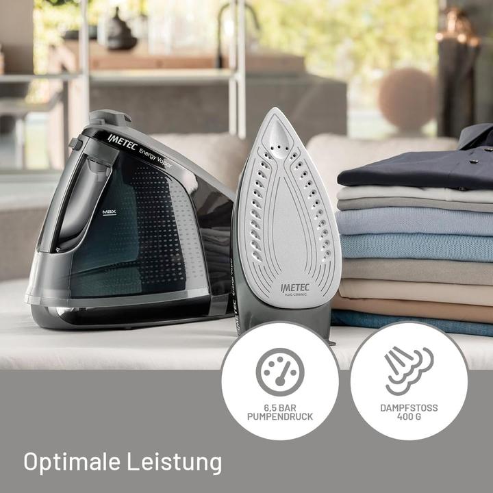 Produktbild Imetec Dampfbügeleisen mit 6,5 bar Druck, 400 g Dampf, keramischer Sohle und ECO-Technologie (2400 W, 400 g/min)