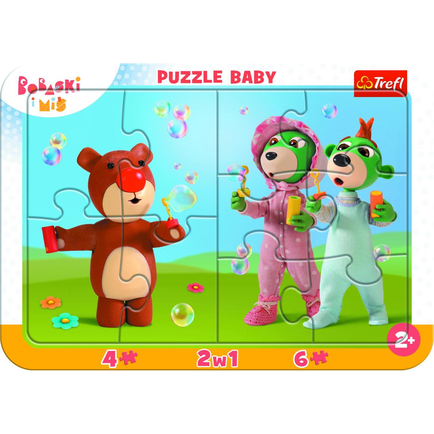 Trefl Die Puzzles sind in 4 und 6 Teile unterteilt. Die beiden Puzzles sind in einem Rahmen angeordnet und (10 Teile)