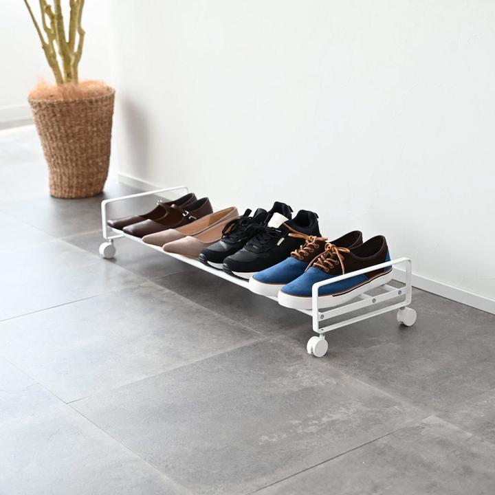 Actual product image Yamazaki Shoe rack with castors TOWER