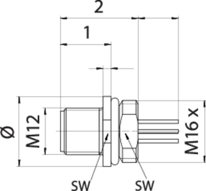 Produktbild Schubiger Binder 76 4331 0011 00005-0200 Miniatur-Rundsteckverbinder Flanschstecker Gesamt