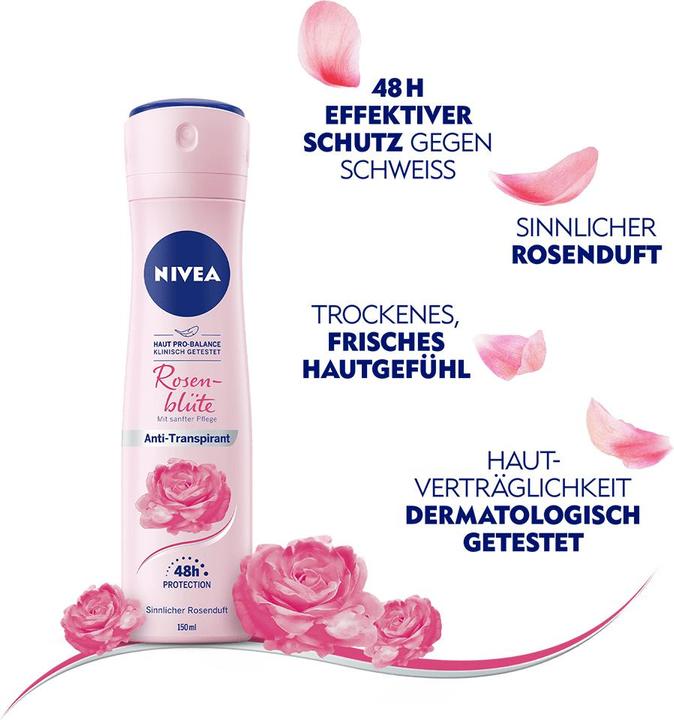 Image du produit NIVEA deospray fleur de rose, flacon 150ml (Spray, 150 ml)