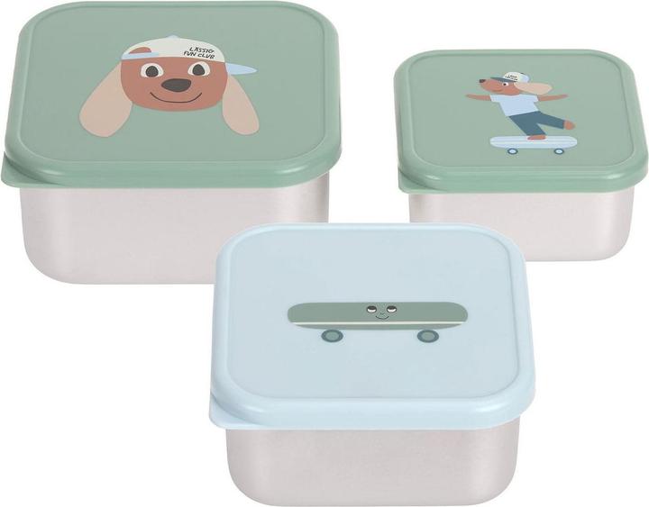 Lässig 3-tlg. Edelstahl-Snackboxen-Set - Tiny Team