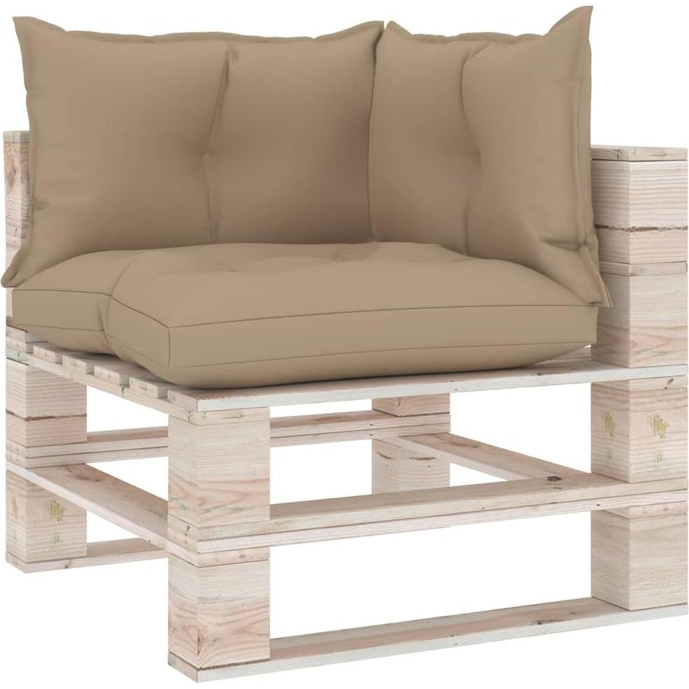 VidaXL, Sitzkissen, Palettensofa-Auflagen 3 Stk. Beige Stoff