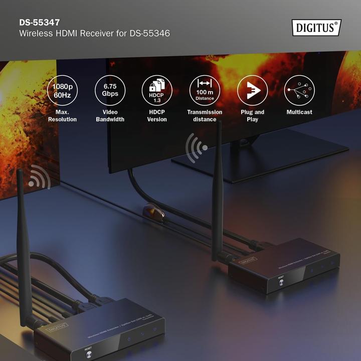 Produktbild Digitus Wireless HDMI Receiver für DS-55346 (100 m, HDMI 1.4a, HDCP)