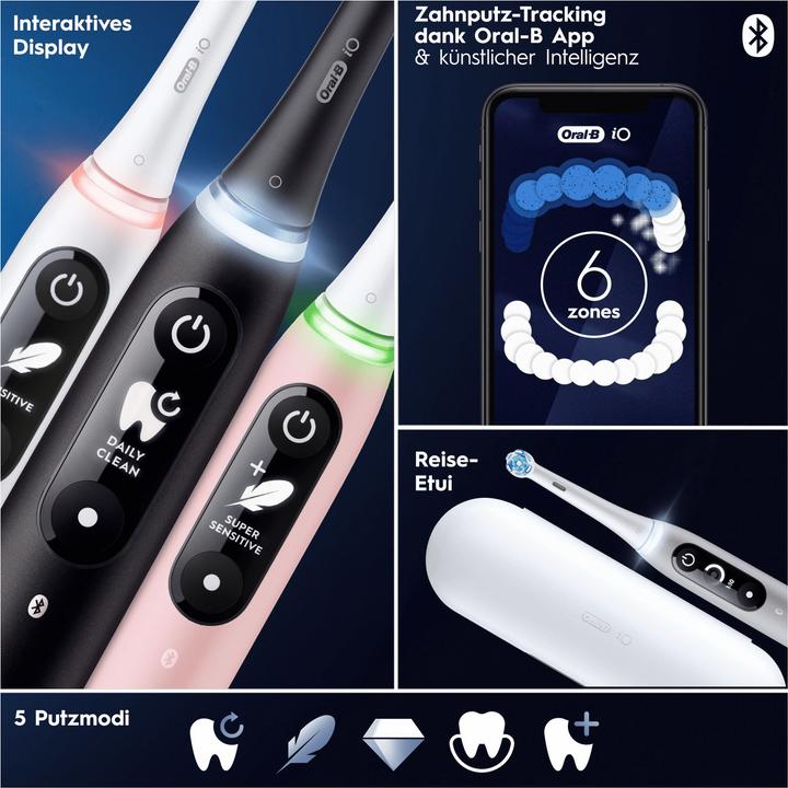 Actual product image Oral-B iO 6 + Sensitive spazzolino elettrico nero (Oscillating toothbrush)
