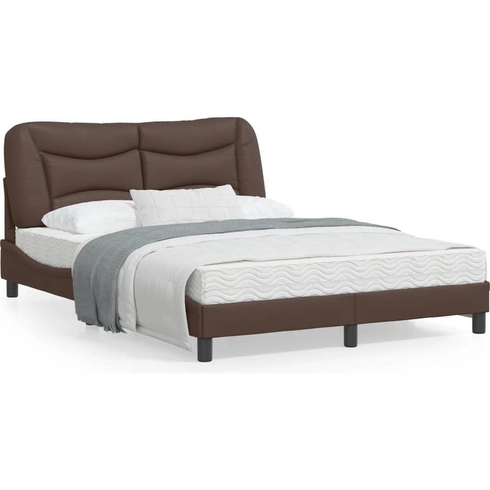 VidaXL, Bett, Bettgestell mit LED Kunstleder (140 x 200 cm)