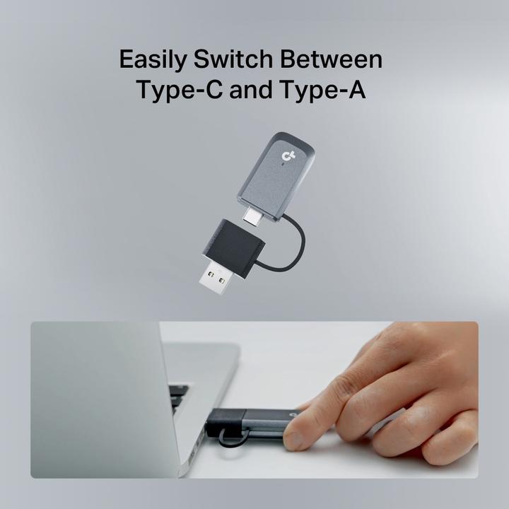 Actual product image TP-Link Archer TBE400U BE6500 Tri-Band Wi-Fi 7 Mini Wireless USB Adapter (USB, USB 3.0, USB-C)
