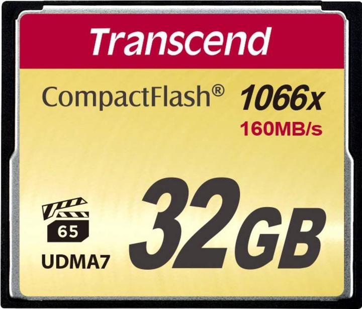 Actual product image Transcend 32 GB CompactFlash card with 1000x write speed (32 GB, CF)