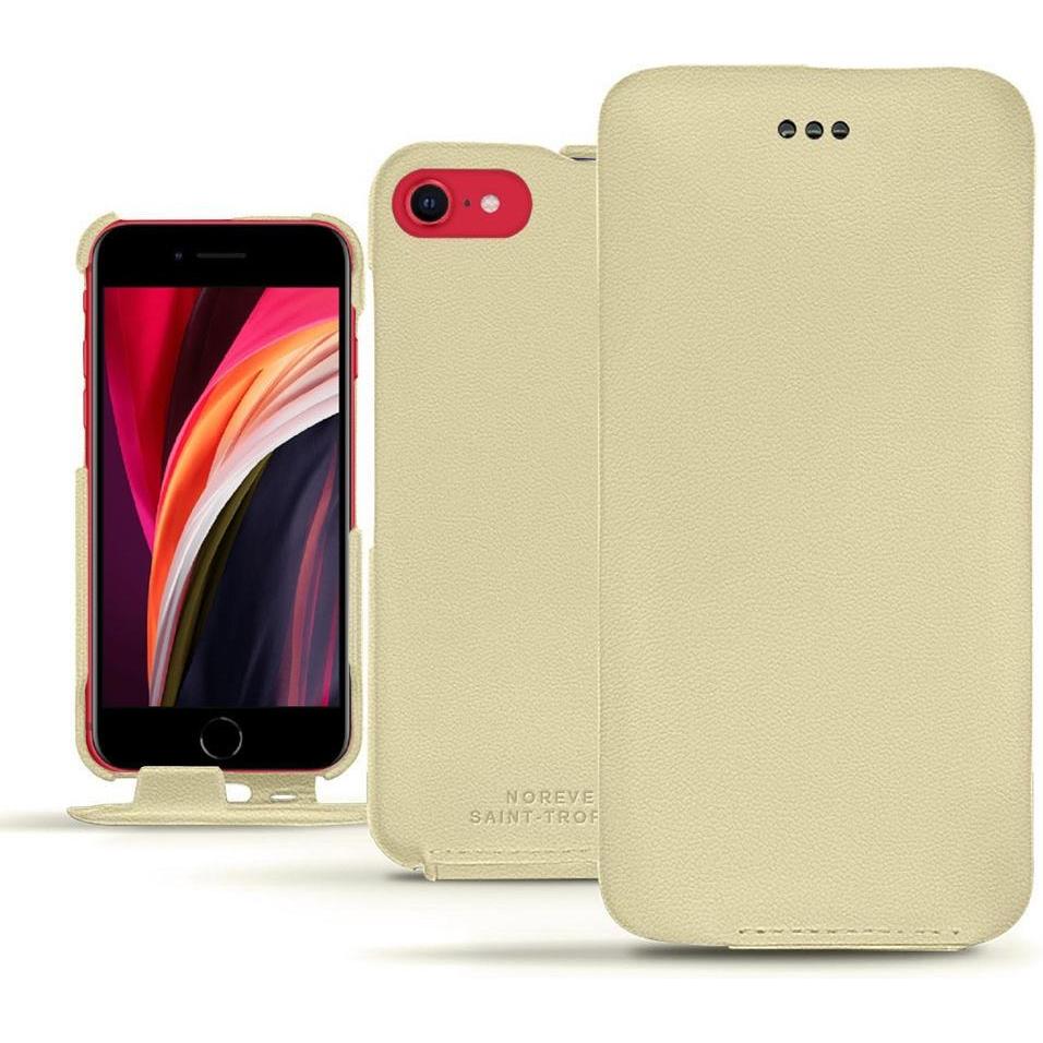 Noreve Lederschutzhülle vertikal (Apple iPhone SE (2nd Gen), Apple iPhone SE (3rd Gen)), Smartphone Hülle, Beige