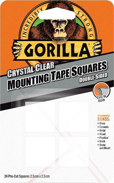 Image du produit Gorilla Ruban de montage carré transparent 2.5cm x 2.5cm 24pk (25 mm)
