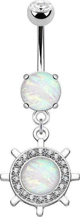 Immagine prodotto Star Piercing Banana in argento con ciondolo yacht bike e opale (Ottone, Acciaio chirurgico 316L)