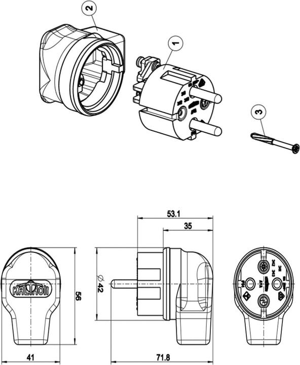 Actual product image Bachmann Solid rubber angle plug