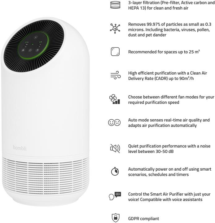 Actual product image Hombli Smart Air Purifier (25 m²)