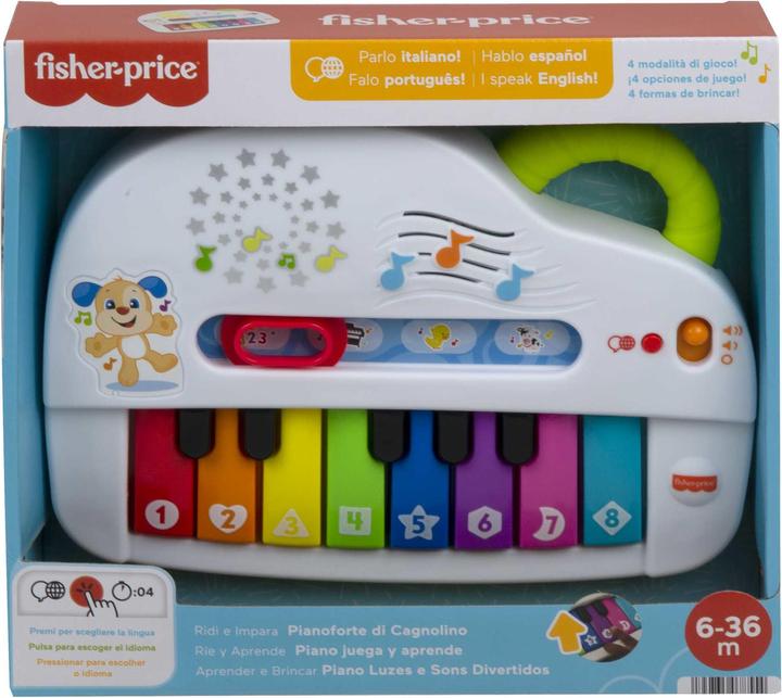 Immagine prodotto Fisher-Price Pianoforte di Cagnolino Ridi & Impara Edizione Multilingue, Portatile con Luci, Versi d