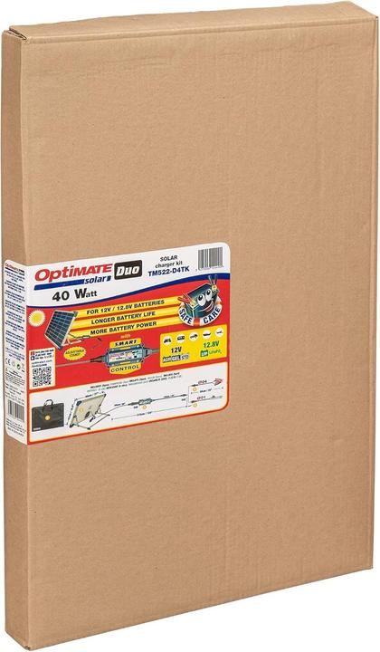 Image du produit Tecmate OptiMate Solar DUO 40W Travel Kit, TM-522-D4-TK, 6-stappen 12V / 12.8V 3.33A gesloten solar accu bes (40 W, 5 kg)