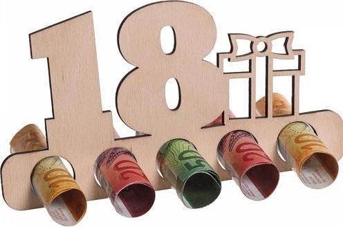 Produktbild Trendcompany Geldgeschenk aus Holz - 18. Geburtstag (1 Stk.)