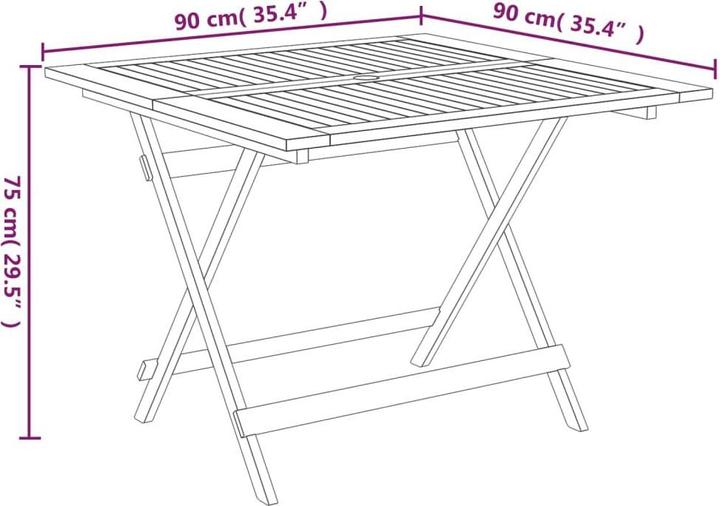 Produktbild vidaXL Gartentisch (90 x 90 x 75 cm)