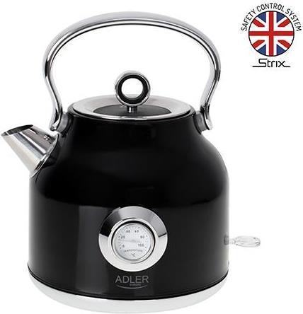Actual product image Adler AD 1346b Kettle with a Thermomete, Electric, Power 2200 W, Capacity 1.7 L, Black (1.70 l)